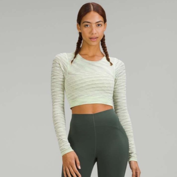 LULULEMON Ebb to Street Long Sleeve Cropped Shirt SIZE 2 - Picture 1 of 3